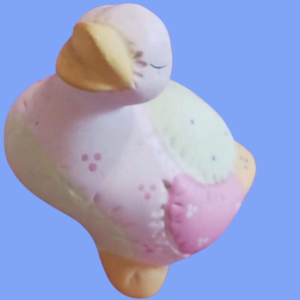 Vintage Quilted Ceramic Duck Figurines Set Of Two Pastel Colors - Picture 9 of 11